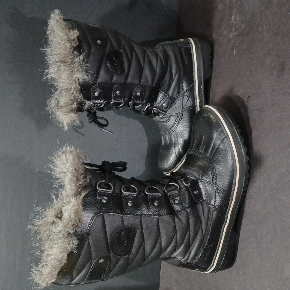 SOREL TOFINO II NL2332-010 WOMEN'S WINTER WATERPROOF BOOTS BLACK LEATHER Sz 9